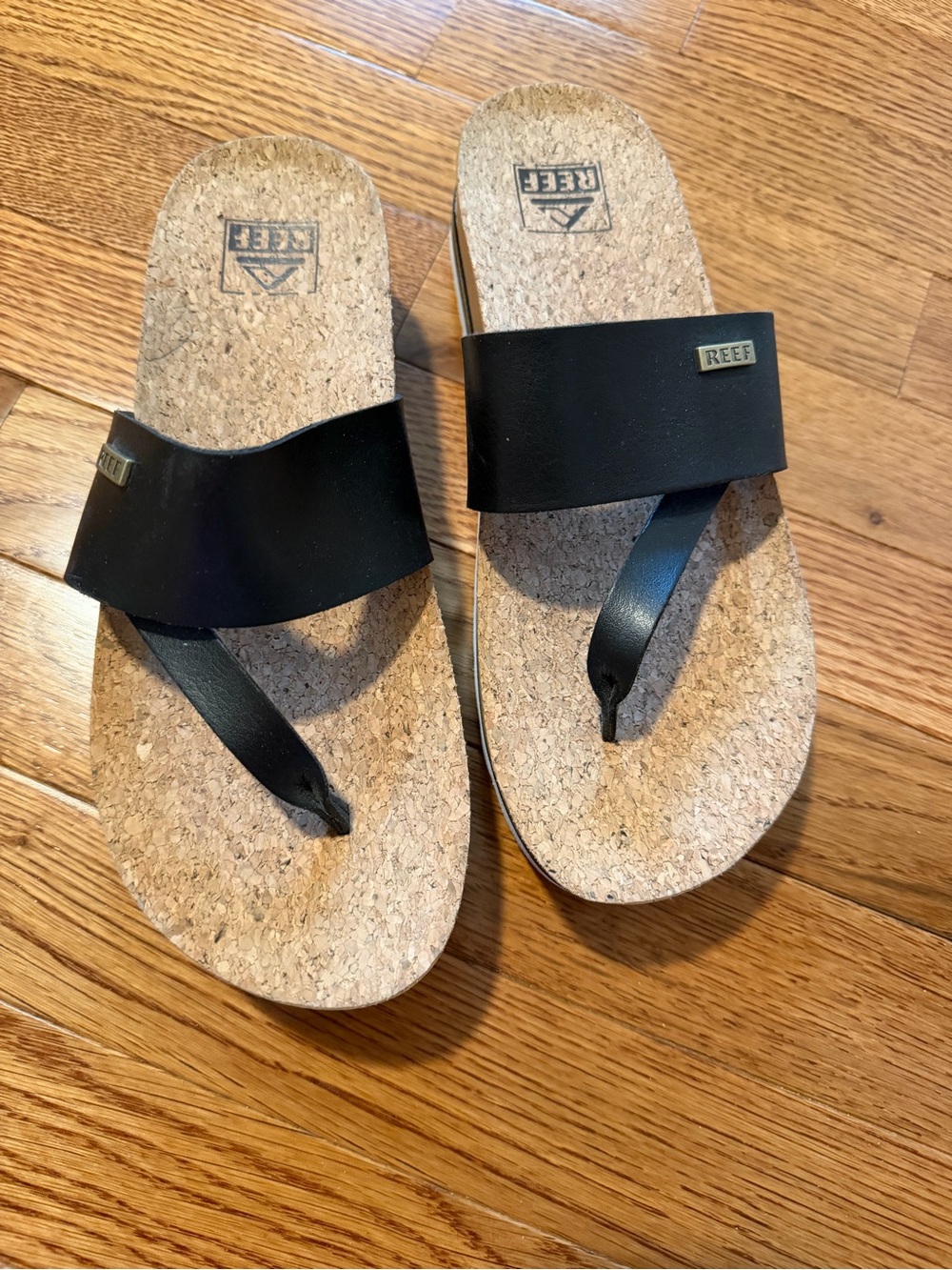 Reef Cushion Sol Hi -Black Cork Slide Sandals with Toe Post - Picture 6 of 13